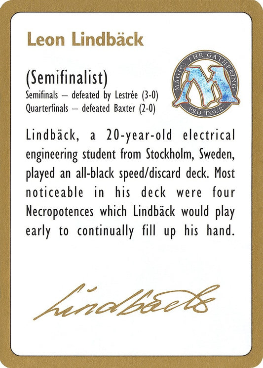 Image for 1996 Leon Lindback Biography Card (WCD) - Magic: The Gathering