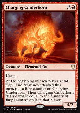 Charging Cinderhorn - Commander 2016 (Rare) [C16-16]