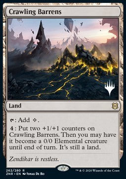 Crawling Barrens (V.1) - Zendikar Rising: Promos (Rare) [PZNR-262]
