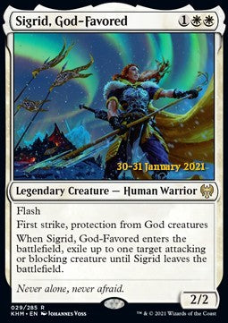 Sigrid, God-Favored (V.1) - Kaldheim: Promos (Rare) [PKHM-29]