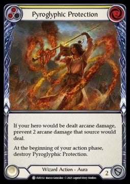 Pyroglyphic Protection (Yellow) (Rainbow Foil) - Everfest - First (Common) [EVR-F-132]