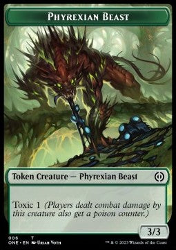 Phyrexian Beast Token (Green 3/3) - Phyrexia: All Will Be One: Extras (Token) [XONE-T6]
