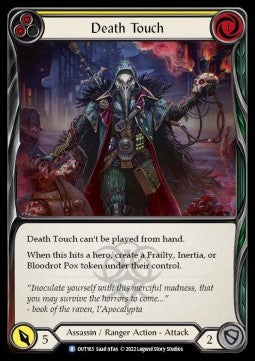 Death Touch (Yellow) (Rainbow Foil) - Outsiders (Rare) [OUT-163]